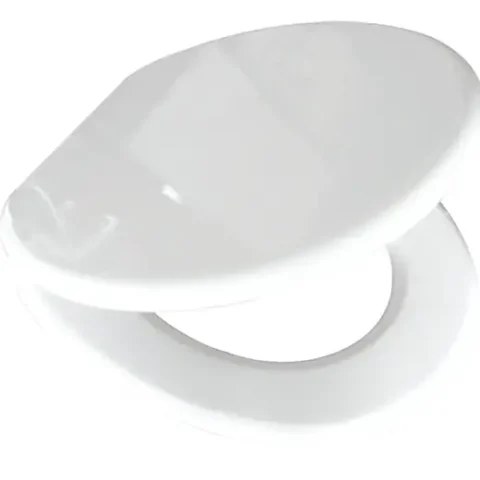 SPLASHWORKS White Wooden Toilet Seat with Cp Hinges