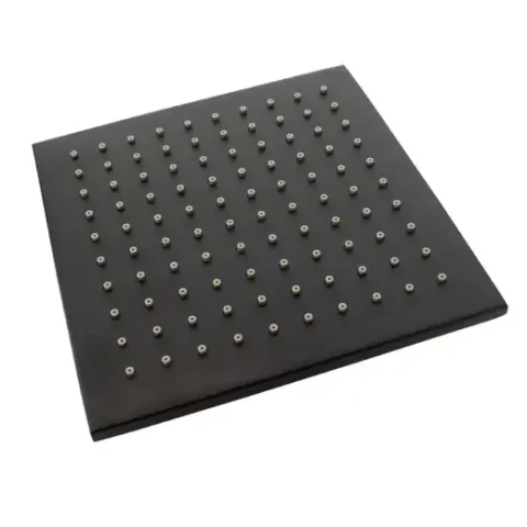 SPLASHWORKS Shower Rose Square Stainless Steel Matt Black 4″